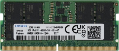 Memorie ram Laptop Samsung 16GB, DDR5, 1Rx8, 5600Mhz, PC5-5600B, M425R2GA3BB0-CQK0L, PC5-44800, CL40, Non-ECC, sodimm, 262 pini foto