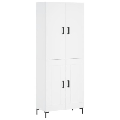 Dulap inalt, alb, 69,5x34x180 cm, lemn compozit foto