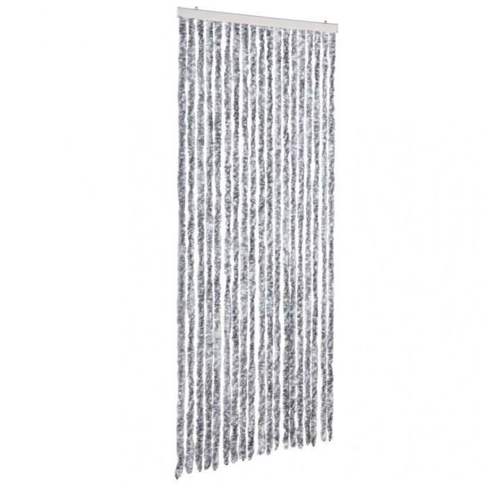 Perdea pentru insecte, alb si gri, 56x185 cm, Chenille