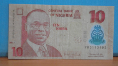 NIGERIA - 2011 - 10 NAIRA - F. foto