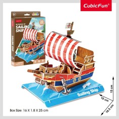 Cubic Fun - Puzzle 3D nava cu panze 33 piese