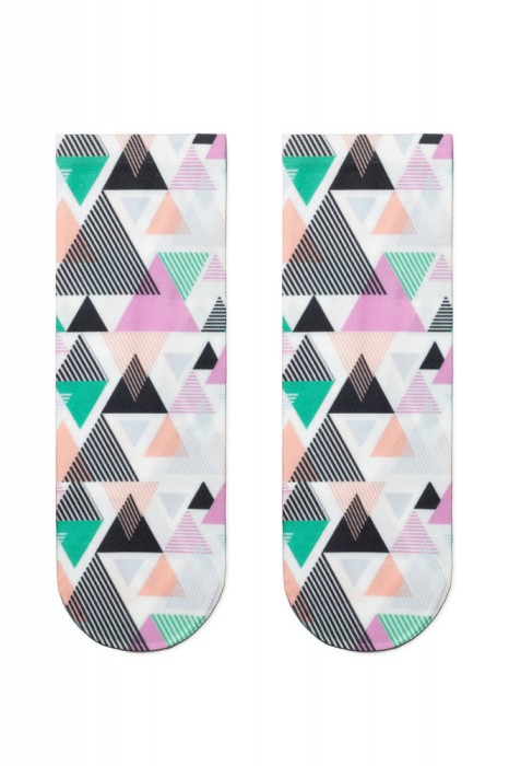 Șosete poliamidă cu model geometric, Fantasy 050 - Multicolor, 36-39 (23-25)