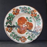 Farfurie de perete, decor VAMA, Maramures, decorata cu floare