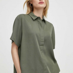 Samsoe Samsoe camasa femei, culoarea verde, cu guler clasic, regular