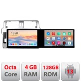 Navigatie Toyota Landcruiser J150 Prado 2014-2017 Kit-065 Edotec 2 ecrane 8 core 4+128 21.6 inch Incell android Wifi 5Ghz gps internet et GPS W CarSto