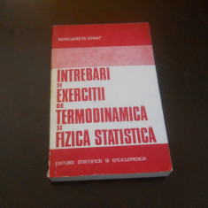 Intrebari si exercitii de termodinamica si fizica statistica-Margareta Ignat