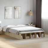 VidaXL Cadru de pat, stejar sonoma, 150x200 cm, lemn prelucrat