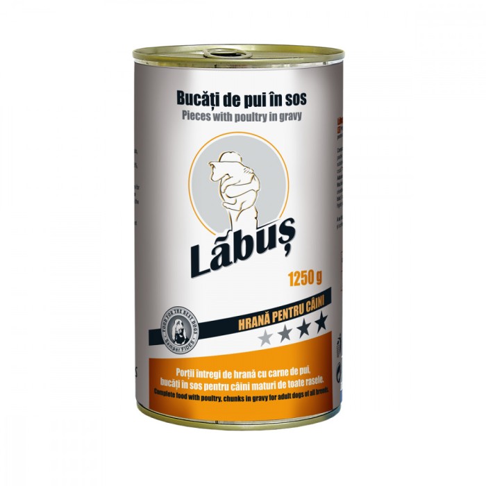 Labus, Conserva hrana umeda, caini, pui, 1250g
