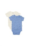 Cumpara ieftin Set 2 body-uri Printed, BabyCosy, 50% modal+50% bumbac, Ecru/Lavanda (Marime: 12-18 Luni)