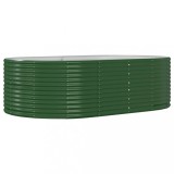 Cumpara ieftin Pat de gradina inaltat, verde, 212x140x68 cm, otel galvanizat