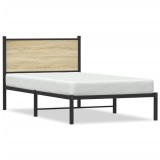Cumpara ieftin Cadru pat metalic fara saltea, stejar sonoma, 107x203 cm