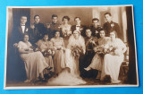 Carte Postala Fotografie veche perioada interbelica anii 1930 - nunta Ofiter, Circulata, Sinaia, Printata