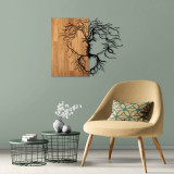 Decoratiune de perete, Love, 50% lemn/50% metal, 96 x 79 cm, Nuc negru, Skyler