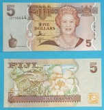 Bancnota Fiji 5 Dolari 2007 Iguana UNC Serie CE 770444 P#110 Regina Elisabeta