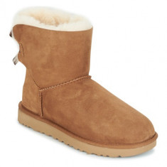 Cizme Piele Tip UGG mini bailey bow Camel foto