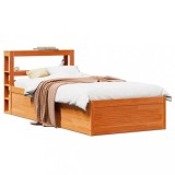 Cumpara ieftin Cadru de pat cu tăblie, maro ceruit, 75x190 cm, lemn masiv pin