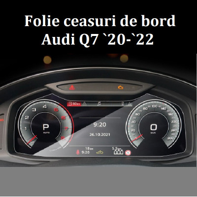 Folie sticla securizata pentru ecran ceasuri de bord Audi Q7 2020-2022 foto