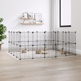 VidaXL Cușcă animale de companie cu ușă 36 panouri negru 35x35 cm oțel