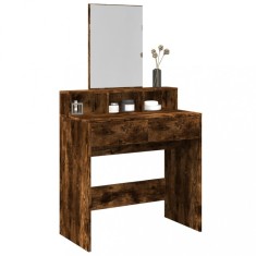 vidaXL Masă de toaletă cu oglindă, stejar fumuriu, 80x41x144,5 cm 848175