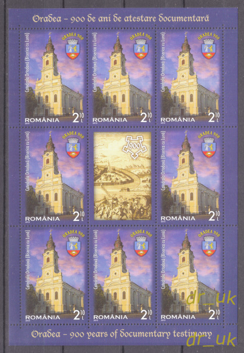 ROMANIA 2013 LP 1991 Oradea 900 de ani, minicoli de 8+1vinieta MNH, complete