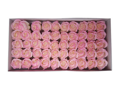 Trandafiri de sapun degrade pentru aranjamente florale set 50 buc, model 7 foto