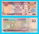 Fiji (p#106) 10 Dollars 2002 UNC &#039;Pasăre Kikau&#039; serie: BF175258
