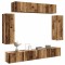 vidaXL Set dulap TV 6 piese montat pe perete lemn vechi lemn prelucrat 3329001
