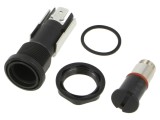 Clemă siguranțe cilindrice neagră 5x20mm 16A 250VAC