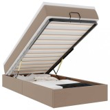 Cumpara ieftin Cadru de pat otoman cu saltea Cappucino piele artificiala