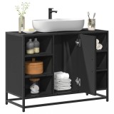 vidaXL Dulap chiuveta de baie, negru, 80x33x60 cm, lemn compozit