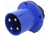Conector alimentare AC, IEC 60309, IP44, 63A, 0,25kV, 250V AC, 4 pini, AMPHENOL - 2CMA167226R1000