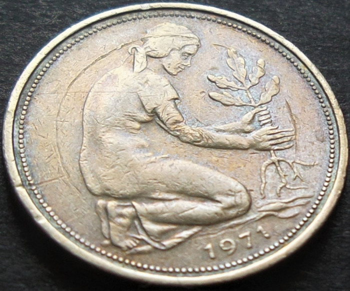 Moneda 50 PFENNIG - RF GERMANIA anul 1973 * cod 2973 - litera D