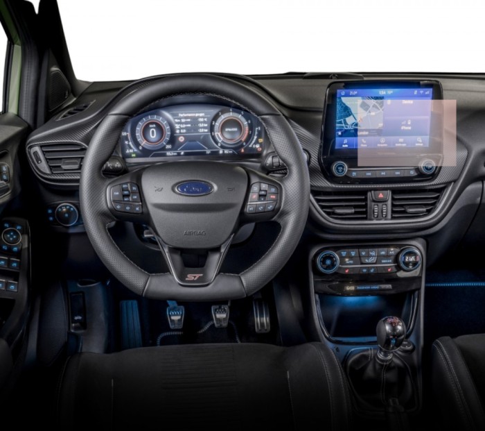 Folie Protectie Navigatie Ford Puma ST 2020+, Duragon, protectie Display Navigatie, silicon Transparent, Anti-zgarieturi, kit instalare