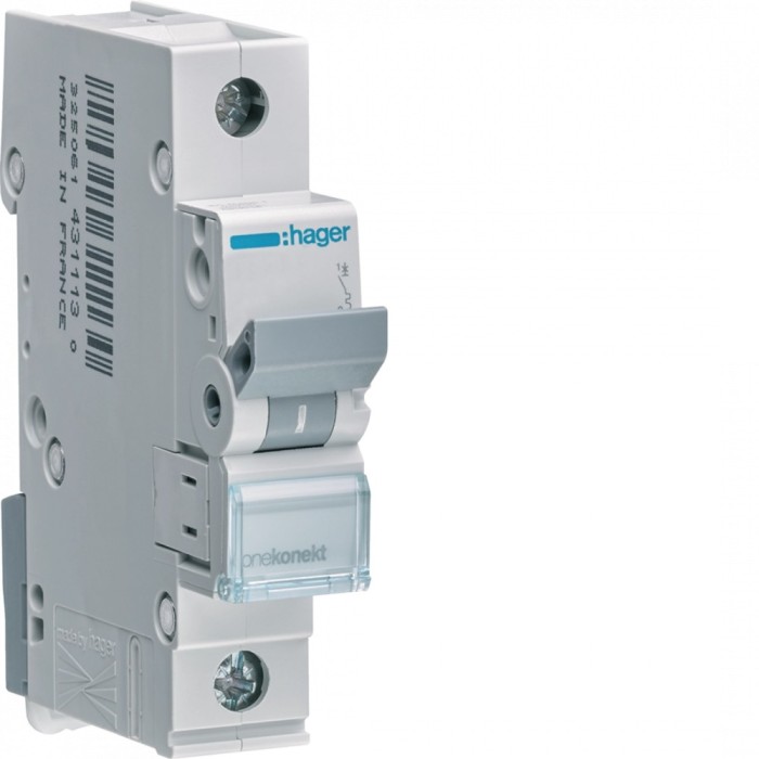 Siguranta automata 6A 1P Curba C 6ka Hager MCN106
