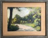 Traian Sfintescu (1905-1959) Tablou Peisaj interbelic bucureștean &ldquo;In Cismigiu pe banca&rdquo;, pictura ulei pe p&acirc;nză inramata 41x51 cm, Peisaje, Realism