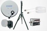 MOBILES SAT-SET MIT 40CM PARABOLANTENNE, SINGLE LNB, STATIV, KABEL SAT-FINDER SATSET440 SCHWAIGER