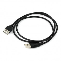 Cablu USB A Tata-Mama Negru, Versiune 2.0, 1.8 M Lungime - Prelungitor Extensie USB Tip Mama Tata