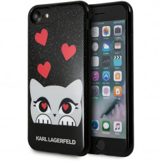 Husa Plastic Karl Lagerfeld Valentine pentru Apple iPhone 7 / Apple iPhone 8 / Apple iPhone SE (2020), Neagra KLHCP7VDCBK