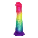 Dildo Premium Horse cu Ventuza, Silicon Lichid, Multicolor, 19.5 cm, Guilty Toys