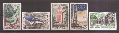 Algeria 1962 -Timbre Franta inscripționate &amp;bdquo;REPUBLIQUE ALGERIENNE&amp;rdquo;, completa,MNH foto