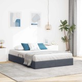 Cumpara ieftin Cadru de pat otoman Gri inchis 140 x 200 cm Catifea