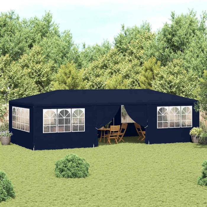 vidaXL Cort de petrecere profesional cu pereți albastru 4x9 m 90 g/m&sup2;