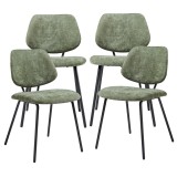 Set 4 scaune dining K&ouml;ma verzi &icirc;nchise, tapitate, cadru metalic