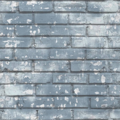 Noordwand Tapet &amp;bdquo;Urban Friends &amp;amp; Coffee Bricks&amp;rdquo;, albastru și alb foto