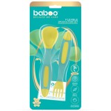 Set lingurita si furculita flexibile Baboo - Galben Verde, 6 luni+