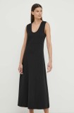Marc O&#039;Polo rochie culoarea negru, midi, evazată