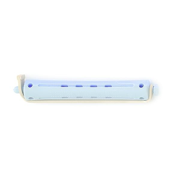 Set 12 bucati bigudiuri din plastic cu elastic pentru permanent Gri&amp;Albastru 80 mm x grosime 12 mm
