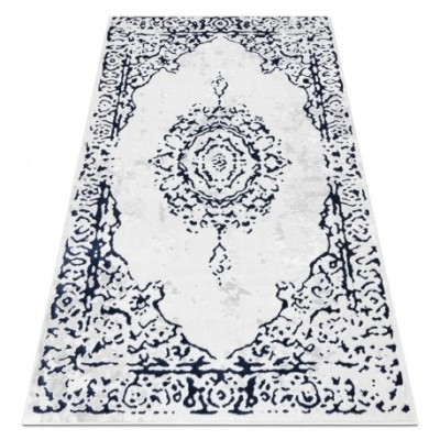 Covor ALLURE 1961 Ornament, cadru - Structural, elegant, glamour alb / albastru, 120x170 cm foto