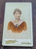 Fotografie CDV Femeie cu Brosa, Sec XIX, Fanchelte - Arta Foto Vintage