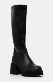 GOE ghete de piele femei, culoarea negru, cu toc drept, OO2N4407 BLACK